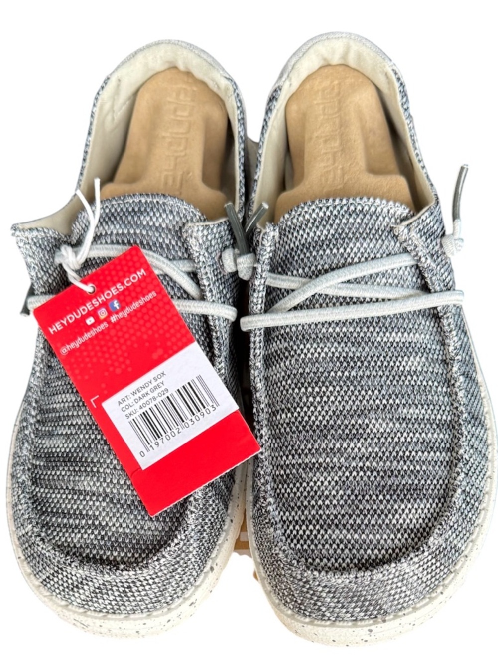 NIB W6 HeyDude Wendy Slip-On Sneakers in Heather Gray